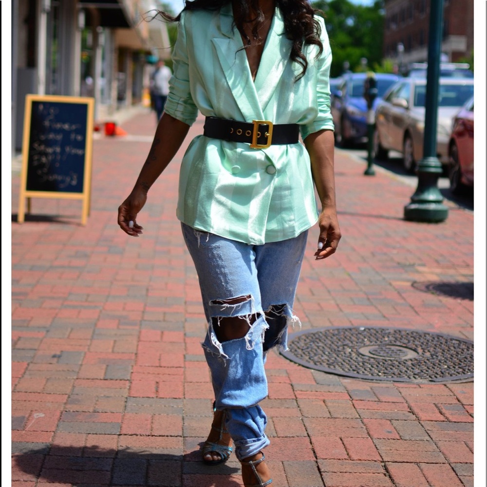 Light weight satin blazer